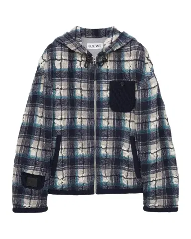 Loewe Men's Plaid Hooded Jacket | Thumbnail 1 Loewe Men's Plaid Hooded Jacket | Thumbnail 1