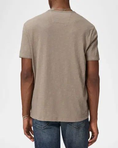 JOHN VARVATOS Men's Miles Raw-Edge Organic Cotton V-Neck T-Shirt | Thumbnail 3 JOHN VARVATOS Men's Miles Raw-Edge Organic Cotton V-Neck T-Shirt | Thumbnail 3