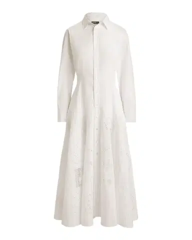 Polo Ralph Lauren Eyelet Cotton Maxi Shirtdress | Thumbnail 1 Polo Ralph Lauren Eyelet Cotton Maxi Shirtdress | Thumbnail 1