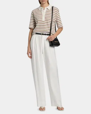 Majestic Filatures Cotton-Linen Striped Polo Shirt | Thumbnail 2 Majestic Filatures Cotton-Linen Striped Polo Shirt | Thumbnail 2