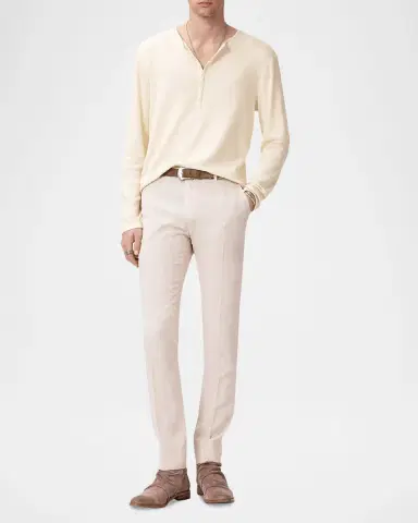 JOHN VARVATOS Men's Sorella Cotton Long-Sleeve Henley T-Shirt | Thumbnail 2 JOHN VARVATOS Men's Sorella Cotton Long-Sleeve Henley T-Shirt | Thumbnail 2