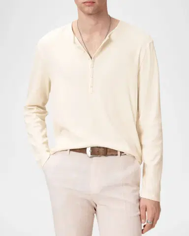 JOHN VARVATOS Men's Sorella Cotton Long-Sleeve Henley T-Shirt | Thumbnail 4 JOHN VARVATOS Men's Sorella Cotton Long-Sleeve Henley T-Shirt | Thumbnail 4