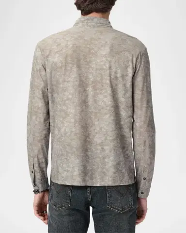 JOHN VARVATOS Men's Vistra Floral Jacquard Button-Down Shirt | Thumbnail 3 JOHN VARVATOS Men's Vistra Floral Jacquard Button-Down Shirt | Thumbnail 3