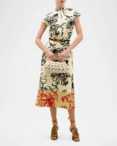 Silvia Tcherassi Atira Sketch-Print High-Waist Midi Skirt | Thumbnail 2 Silvia Tcherassi Atira Sketch-Print High-Waist Midi Skirt | Thumbnail 2