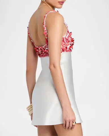 Retrofête Winifred Embellished Satin A-Line Mini Dress | Thumbnail 4 Retrofête Winifred Embellished Satin A-Line Mini Dress | Thumbnail 4