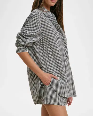 Favorite Daughter The Boyfriend Gingham Check Cotton Shirt | Thumbnail 4 Favorite Daughter The Boyfriend Gingham Check Cotton Shirt | Thumbnail 4