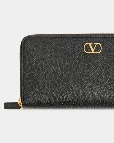 Valentino Garavani V-Logo Signature Leather Long Wallet | Thumbnail 4 Valentino Garavani V-Logo Signature Leather Long Wallet | Thumbnail 4