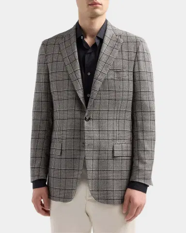 Kiton Men's Plaid Cashmere Sport Coat | Thumbnail 4 Kiton Men's Plaid Cashmere Sport Coat | Thumbnail 4