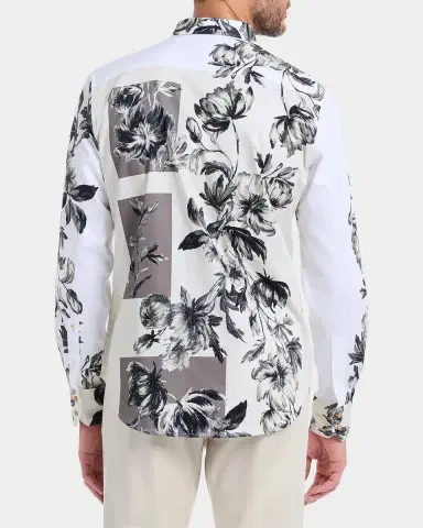 Robert Graham Le Striped Floral Cotton Shirt | Thumbnail 3 Robert Graham Le Striped Floral Cotton Shirt | Thumbnail 3