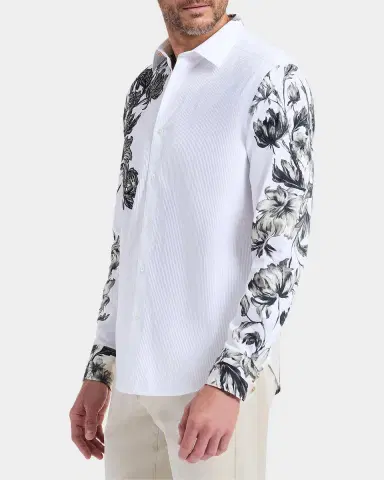 Robert Graham Le Striped Floral Cotton Shirt | Thumbnail 5 Robert Graham Le Striped Floral Cotton Shirt | Thumbnail 5