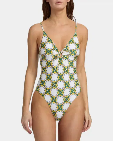Milly Lemon Tile Ring One-Piece Swimsuit | Thumbnail 4 Milly Lemon Tile Ring One-Piece Swimsuit | Thumbnail 4