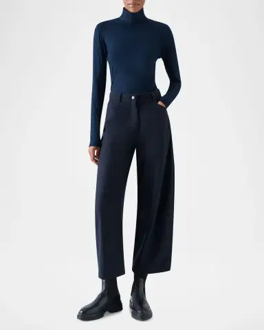Akris punto Mock Neck Long-Sleeve Jersey Top | Thumbnail 2 Akris punto Mock Neck Long-Sleeve Jersey Top | Thumbnail 2