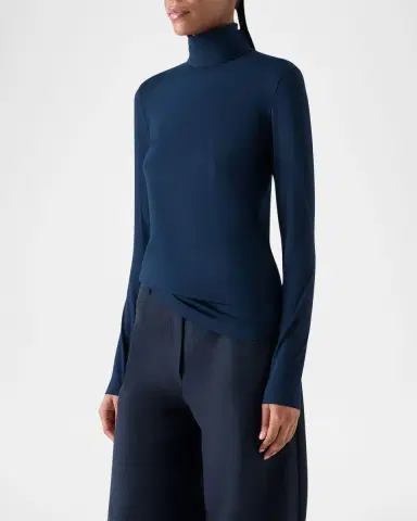Akris punto Mock Neck Long-Sleeve Jersey Top | Thumbnail 6 Akris punto Mock Neck Long-Sleeve Jersey Top | Thumbnail 6