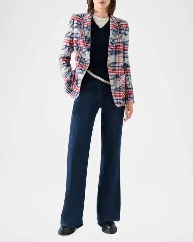 Akris punto Plaid Wool-Blend Tweed Blazer | Thumbnail 2 Akris punto Plaid Wool-Blend Tweed Blazer | Thumbnail 2