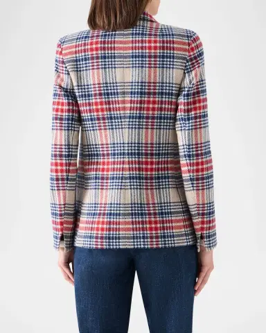 Akris punto Plaid Wool-Blend Tweed Blazer | Thumbnail 3 Akris punto Plaid Wool-Blend Tweed Blazer | Thumbnail 3