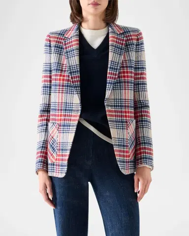 Akris punto Plaid Wool-Blend Tweed Blazer | Thumbnail 4 Akris punto Plaid Wool-Blend Tweed Blazer | Thumbnail 4