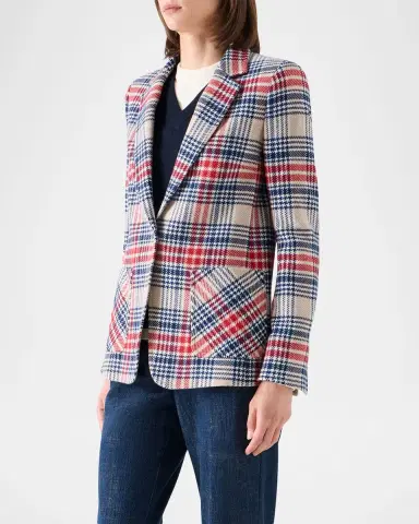 Akris punto Plaid Wool-Blend Tweed Blazer | Thumbnail 6 Akris punto Plaid Wool-Blend Tweed Blazer | Thumbnail 6