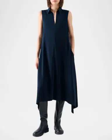 Akris punto Signature Lasercut Crêpe Midi Dress | Thumbnail 4 Akris punto Signature Lasercut Crêpe Midi Dress | Thumbnail 4