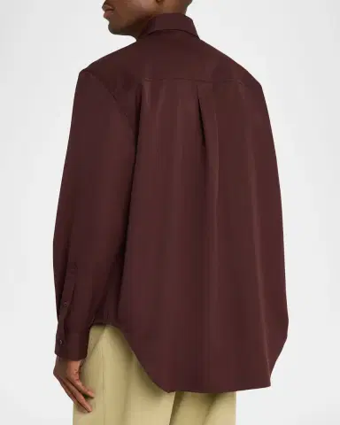 Bottega Veneta Men's Long-Sleeve Wool Shirt | Thumbnail 3 Bottega Veneta Men's Long-Sleeve Wool Shirt | Thumbnail 3
