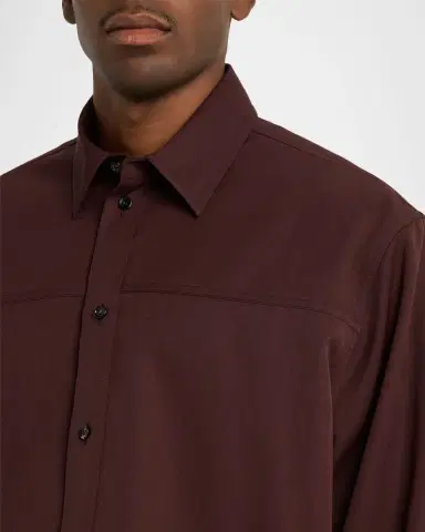 Bottega Veneta Men's Long-Sleeve Wool Shirt | Thumbnail 5 Bottega Veneta Men's Long-Sleeve Wool Shirt | Thumbnail 5