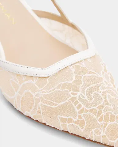 Stuart Weitzman Vinnie 50MM Floral Lace Slingback Pumps | Thumbnail 3 Stuart Weitzman Vinnie 50MM Floral Lace Slingback Pumps | Thumbnail 3