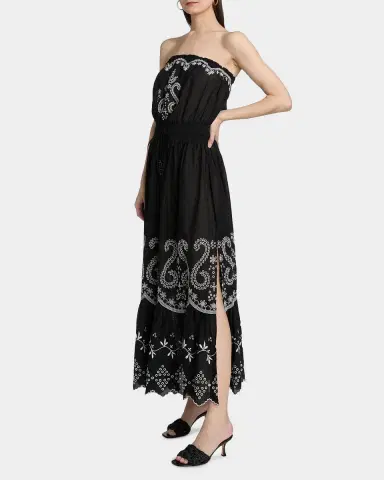Ramy Brook Blaire Embroidered Cotton Strapless Cover-Up Dress | Thumbnail 4 Ramy Brook Blaire Embroidered Cotton Strapless Cover-Up Dress | Thumbnail 4