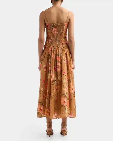 Zimmermann Mahon Floral Tie-Front Midi Dress | Thumbnail 3 Zimmermann Mahon Floral Tie-Front Midi Dress | Thumbnail 3