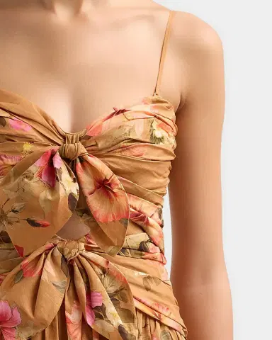 Zimmermann Mahon Floral Tie-Front Midi Dress | Thumbnail 5 Zimmermann Mahon Floral Tie-Front Midi Dress | Thumbnail 5