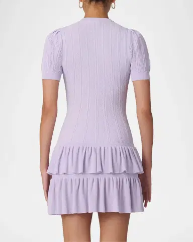 Shoshanna Sloan Pointelle Knit Ruffle Mini Dress | Thumbnail 2 Shoshanna Sloan Pointelle Knit Ruffle Mini Dress | Thumbnail 2