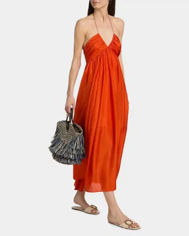 Zimmermann Mahon Silk Halter Midi Dress | Thumbnail 2 Zimmermann Mahon Silk Halter Midi Dress | Thumbnail 2