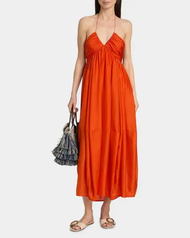 Zimmermann Mahon Silk Halter Midi Dress | Thumbnail 4 Zimmermann Mahon Silk Halter Midi Dress | Thumbnail 4