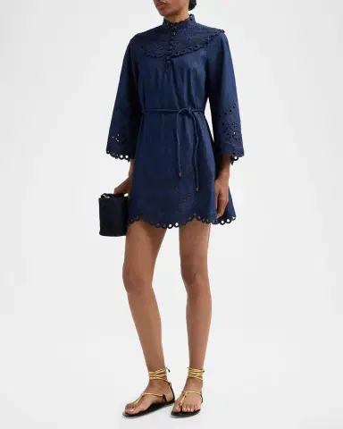 Zimmermann Mahon Broderie Denim Mini Dress | Thumbnail 5 Zimmermann Mahon Broderie Denim Mini Dress | Thumbnail 5