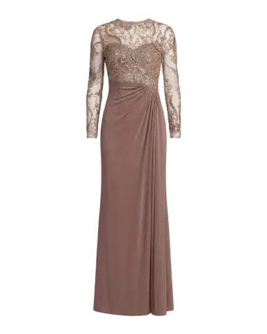 Mac Duggal Beaded Embroidered Mesh & Jersey Gown | Thumbnail 1 Mac Duggal Beaded Embroidered Mesh & Jersey Gown | Thumbnail 1