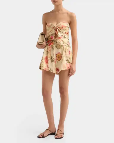 Zimmermann Mahon Hibiscus-Print Strapless Romper | Thumbnail 4 Zimmermann Mahon Hibiscus-Print Strapless Romper | Thumbnail 4