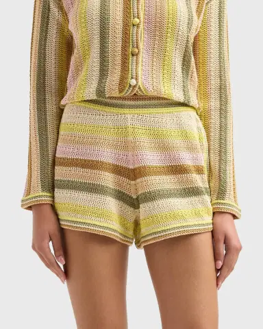 Zimmermann Indra Striped Crochet Cotton Shorts | Thumbnail 3 Zimmermann Indra Striped Crochet Cotton Shorts | Thumbnail 3