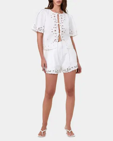 NICHOLAS Irma Lace-Trim Cotton Shorts | Thumbnail 2 NICHOLAS Irma Lace-Trim Cotton Shorts | Thumbnail 2