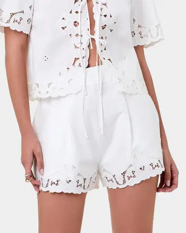 NICHOLAS Irma Lace-Trim Cotton Shorts | Thumbnail 4 NICHOLAS Irma Lace-Trim Cotton Shorts | Thumbnail 4