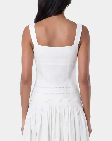NICHOLAS Ebba Linen Latice-Trim Babydoll Top | Thumbnail 2 NICHOLAS Ebba Linen Latice-Trim Babydoll Top | Thumbnail 2