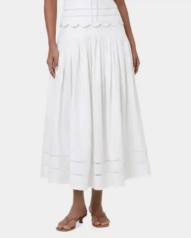 NICHOLAS Elin Linen Drop-Waist Midi Skirt | Thumbnail 3 NICHOLAS Elin Linen Drop-Waist Midi Skirt | Thumbnail 3