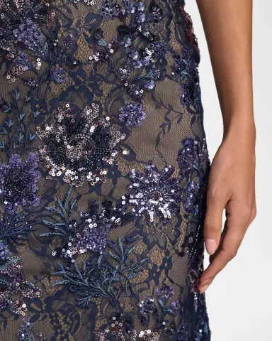 Mac Duggal Embellished Lace Trumpet Gown | Thumbnail 4 Mac Duggal Embellished Lace Trumpet Gown | Thumbnail 4