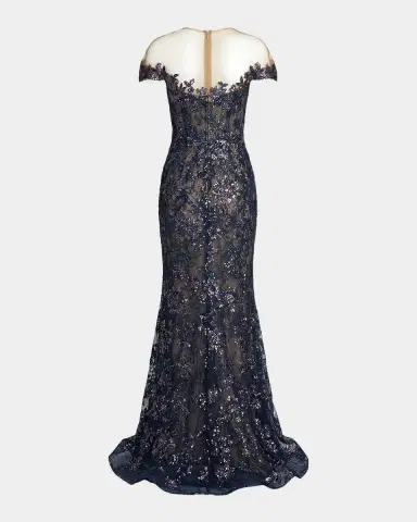 Mac Duggal Embellished Lace Trumpet Gown | Thumbnail 5 Mac Duggal Embellished Lace Trumpet Gown | Thumbnail 5