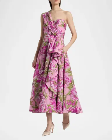 Theia Zanthe Brocade Tea-Length Dress | Thumbnail 2 Theia Zanthe Brocade Tea-Length Dress | Thumbnail 2