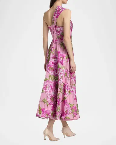 Theia Zanthe Brocade Tea-Length Dress | Thumbnail 3 Theia Zanthe Brocade Tea-Length Dress | Thumbnail 3
