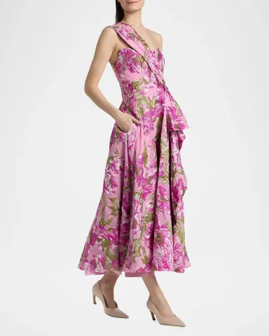 Theia Zanthe Brocade Tea-Length Dress | Thumbnail 6 Theia Zanthe Brocade Tea-Length Dress | Thumbnail 6