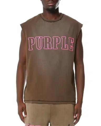 PURPLE Men's Logo Textured Jersey Tank | Thumbnail 1 PURPLE Men's Logo Textured Jersey Tank | Thumbnail 1