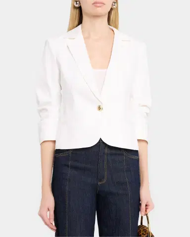 Cinq a Sept Le Petit Khloe Denim Blazer | Thumbnail 4 Cinq a Sept Le Petit Khloe Denim Blazer | Thumbnail 4