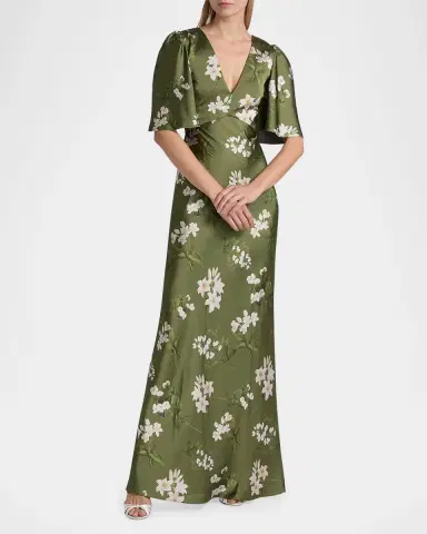 SACHIN BABI Mae Floral Satin Gown | Thumbnail 2 SACHIN BABI Mae Floral Satin Gown | Thumbnail 2