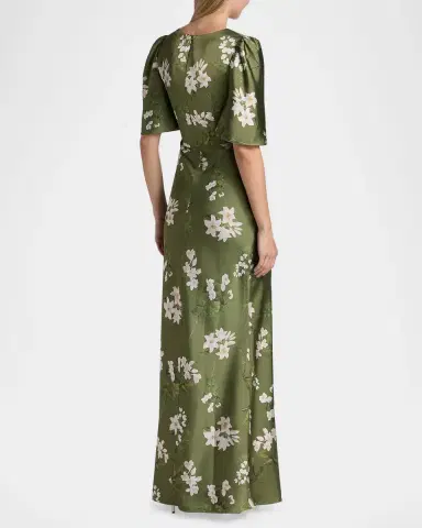 SACHIN BABI Mae Floral Satin Gown | Thumbnail 3 SACHIN BABI Mae Floral Satin Gown | Thumbnail 3