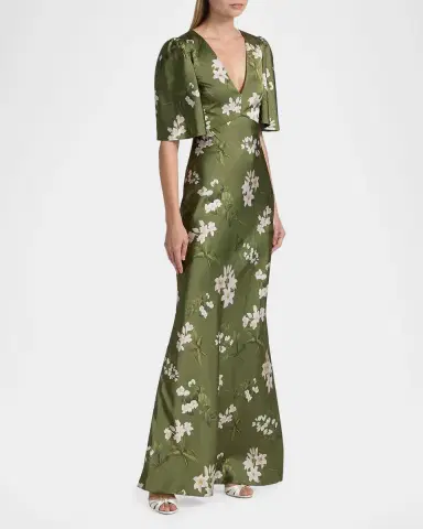SACHIN BABI Mae Floral Satin Gown | Thumbnail 7 SACHIN BABI Mae Floral Satin Gown | Thumbnail 7