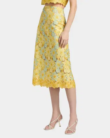 Milly Alani Floral Midi Skirt | Thumbnail 6 Milly Alani Floral Midi Skirt | Thumbnail 6